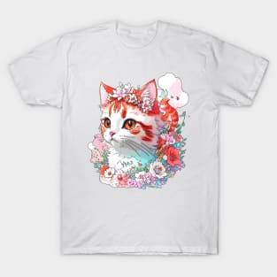 cat flowers T-Shirt